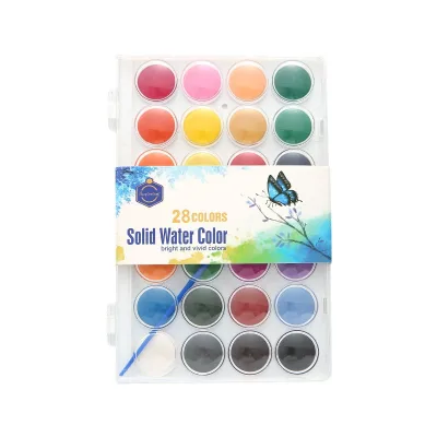 Factory Direct Sales Solid Powder Art Painting Watercolor Paint Color Box Set 12/16/28/36 Sizes Medium for Paper