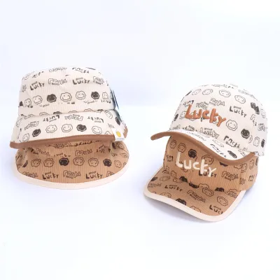 Summer Cotton Fisherman Hat Cap Wholesale Cartoon Kids Lovely Baby Hat Baby Print Bucket Hat Striped Kids Bucket Hat