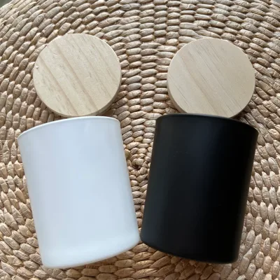 Wholesale Black Glass Candle Jar with Lid 8oz 10oz 14oz Custom logo Glass Jars for Candle Making