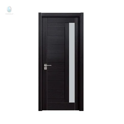 Modern Black Glass Panel Door Finished Interior Pivot Door for Living Room or Bedroom