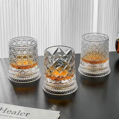 Viral Rotating Wine Glass Spinning Spirits Glass Creative & Stylish Party Glassware (Commercial Grade)