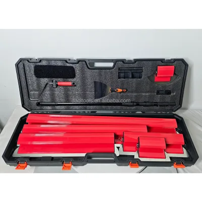 Red Stainless Steel Putty Scraper Set Manual Tool for Wall Sanding Blade Smoothing Finish Skimming Knife