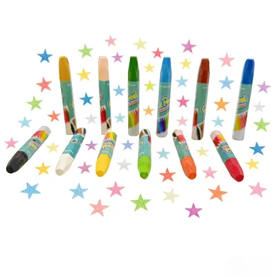 Portable 12 Colors Crayons for Kids Non Toxic Safe Crayons for Toddlers Art Crayons for Travel Outdoor School Activities