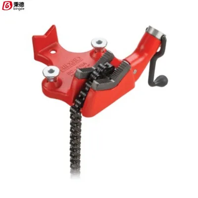 40210 BC-610A Top Screw Bench Chain Vise, Heavy Duty Bench Pipe Chain Vise for Workshop Pipe Cutting, Threading