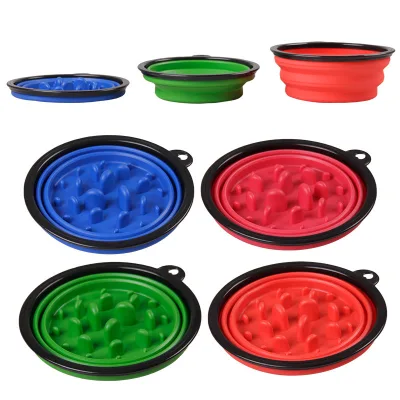 High Quality and Cheap Portable TPE Collapsible Slow Feeding Dog Pop up Bowl Outdoor Travel Bowl