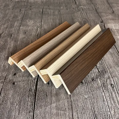 Factory Customized Multilayer Board Veneer PVC Film Door Frame Trim Molding Customized Multilayer Board Trim