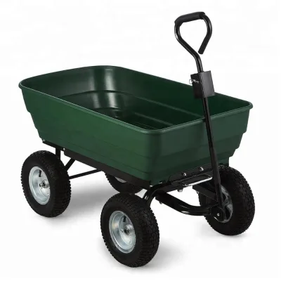 High Cost Performance  Multifunctional Transporting Garden Tool  Dump Cart with Durable Rubber Wheels