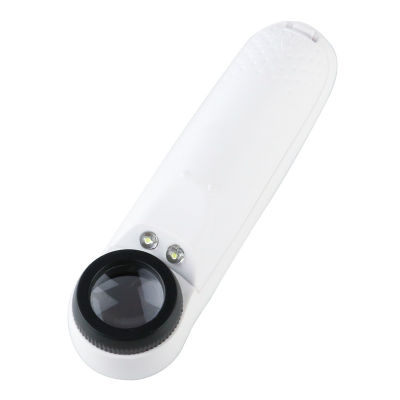 40X Handheld Magnifying Glass 21MM Diameter Magnifier with Lamp High Magnification