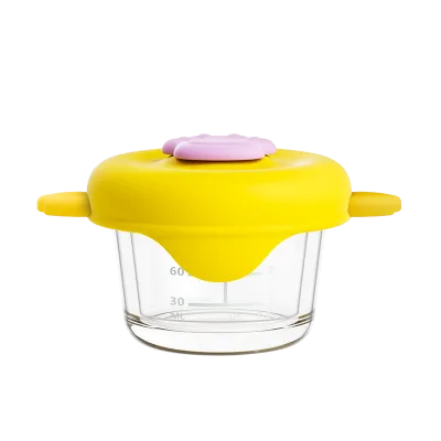 Mini Factory Wholesale Glass Food Bowl-Eco-Friendly Cartoon Pattern Reusable Dishwasher Safe Food Grade Heat-Resistant Portable