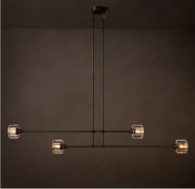Vintage American Farmhouse Black Metal Crystal LED Chandelier 2-Year Warranty Warm Indoor Hanging Fixture for Bedroom Living