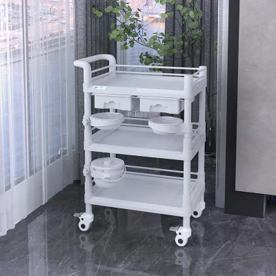 China Manufacturer Wholesale High Quality Trolley ABS Plastic Beauty Salon Cart Beauty Spa Trolley With Drawer