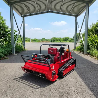 Spot Goods Zero Turn Remote Controlled Crawler Lawn Mower 4 Stroke Engine Self Propelled Tracked Robot Grass Cutter Mulch 650W