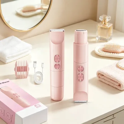 No Damage Body Trimmer with Waterproof Twin Shaving Head Body Trimmer 600mAh Effortless Washable Trimmer for Home Grooming