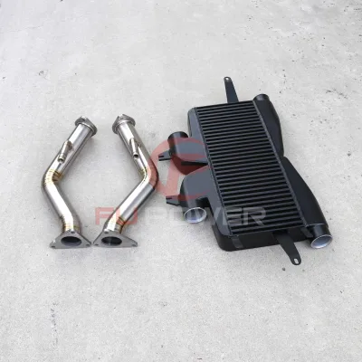 For nissan 370Z Competition Intercooler with Titanium Downpipe test Pipe Racing