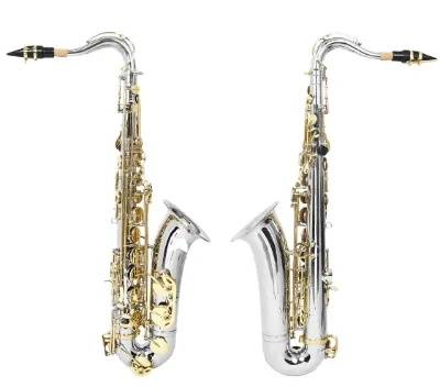 Professional Brass Instrument Bb Silver Gold Keys Professional Tenor Saxophone Fittings
