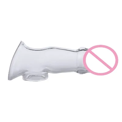 Elasticity Crystal Clear TPE Soft Penis Sleeve for Men Penis Extender Sex Toy
