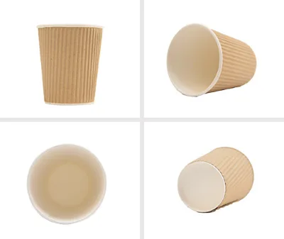 Custom Logo Eco-Friendly Reusable Ripple Wall Coffee Cups with Printed Lids Microwave Safe & Food Grade