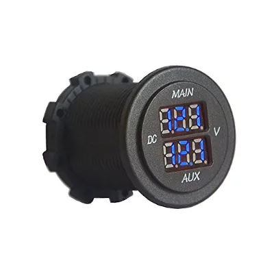 DC 10-60V Blue LED ATV Dual Voltmeter