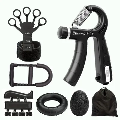 Adjustable Hand Gripper Kit 5 Piece Finger Strength Trainer PP Material for Grip Exercise Hand Massage and Fitness Workout