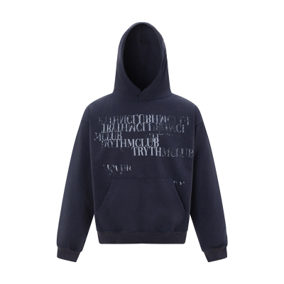 American Retro Style Hooded Pullover for Men and Women Trendy Casual Fit with Gradual Slogan Letter Print Hip-Hop Brand