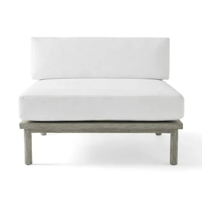 Luxury Teak Armless Chair With Comfortable Seating for Outdoor Relaxation in Weathered Color High Quality