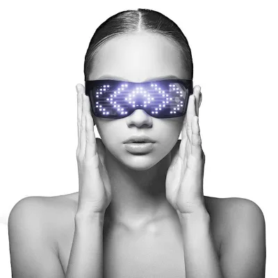 New Novelty Smart App Wireless Rechargeable LED Glasses Light up Party Glasses