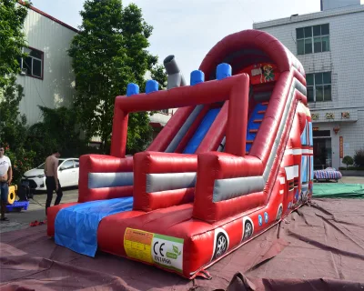 Newest Inflatable Fire Fighting Truck Jumping Slide / Playground Fire Truck Slide for Sale