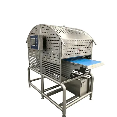 PLC Dual Track Salmon Diagonal Slicing Machine Stable Feeding System Prevent Salmon Fillet Slipping During Cutting