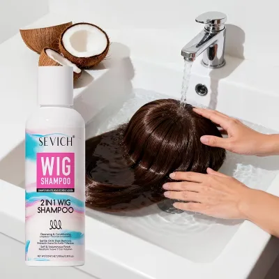 SEVICH Wig Shampoo and Conditioner 2 in 1 Wig Wash and Care Anti Frizz Synthetic Wig Shampoo for Human Hair Wigs