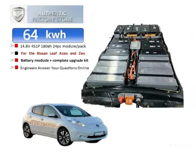 For Leaf EV Battery Module Pack 64KWh 4S1P 180Ah CATL Grade NCM Cells BMS Harness CAN Bridge AZE0 ZE1 Upgrade Retrofit