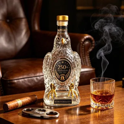Eagle Shaped Borosilicate Glass Whiskey Decanter 350ml Hand Blown Crystal Liquor Bottle Unique Gift Men Dad Husband