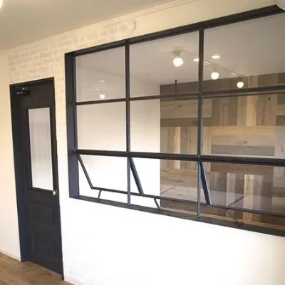 Customized Double Glass Awning Windows Steel Casement Window with Built in Shutter
