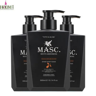 MASC. Men Skin Care 300ml Private Label Whitening Natural Tea Tree & Argan Oil Cream with Peppermint Oil Cool Freshing Shower