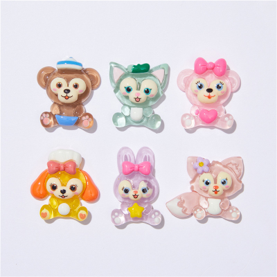 Transparent Cartoon Figure Resin Accessories Resin Craft Ornament Resin Charms Necklace for Decoration