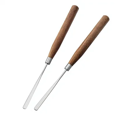 Stainless Steel Nail Art Mixing Stick Wooden Style for Rhinestones Nail Polish Phototherapy Gel Application Thin Flexible