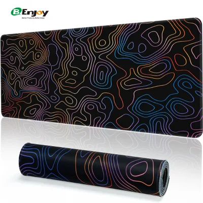 Black Heat Transfer Computer Mouse Pads with Embedded Edge Rectangle Rubber Desk Pad for Logo Printing