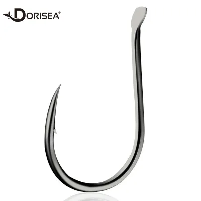 DORISEA High Carbon Steel Fishhooks Tinned and Coated Anti Rust Sea Fishing Slow Jigging Hook in Sizes 2/0 3/0 4/0 5/0