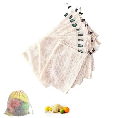 Durable Muslin Carry Bag for Grocery Shopping and Fruit and Veggie Storage