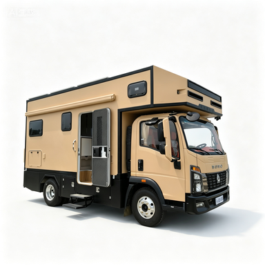 HOWO Explorer Motorhome Camper Caravan RV 4-6 Peoples RV Motorhome with Two Double Beds for Family Traveling & Camping