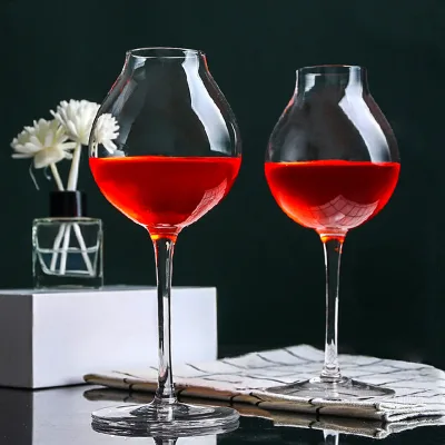 European Style Tapered Red Wine Glass Custom logo Wine Glasses High Footed Crystal Wine Glasses Tasting for Commercial&Bar