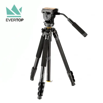 TS-PT151N 62 Inches Professional Video Tripod, 3 Way Fluid Panhead Tripod Aluminum Tripod Professional