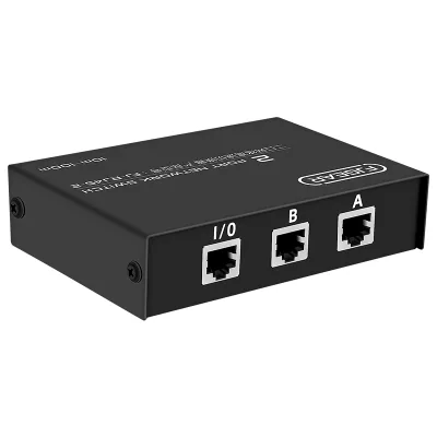 FJ-RJ45-2 Fjgear 2 Port Network Switch Two Modes Two-way Interrotation 2 in 1 Out /2 Out 1 in Plug and Play