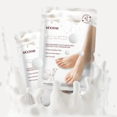 Goat Milk Nicotinamide Foot Mask for Exfoliation Dead Skin Removal Whitening Moisturizing and Skin Protection Removing Calluses
