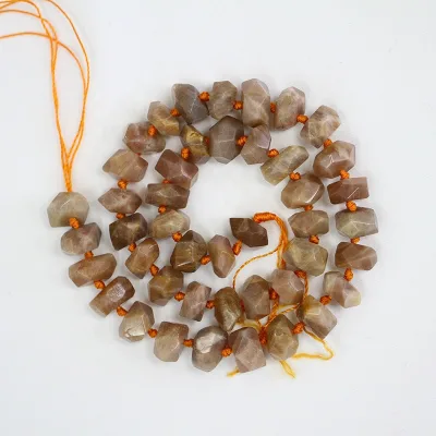 Orange Sunstone and Moonstone Chips Beads Natural Gemstone for Jewelry Making Freeform Loose Beads 33pcs Wholesale