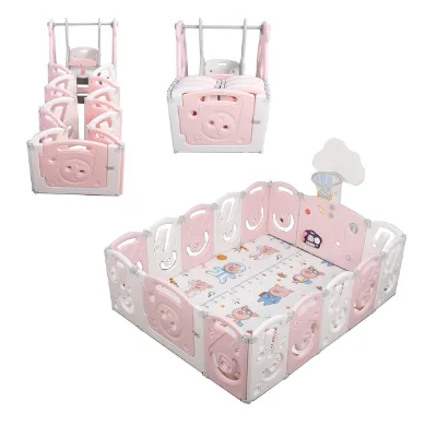 Ce Certificated Pe Plastic Kids Playpen Indoor Baby Playpen