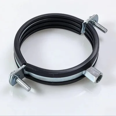 Steel Size 40mm Double Bolt Zinc Finish Heavy Industry Pipe Clamps