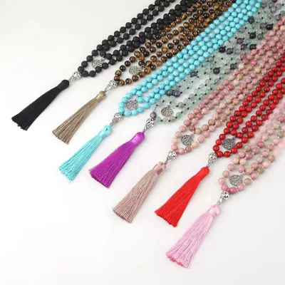 Unisex 108 Prayer Beads Necklace Wrist Mala Bracelet Geometric-shaped Religious Orthodox Chain Gold Cross Agate Meditation