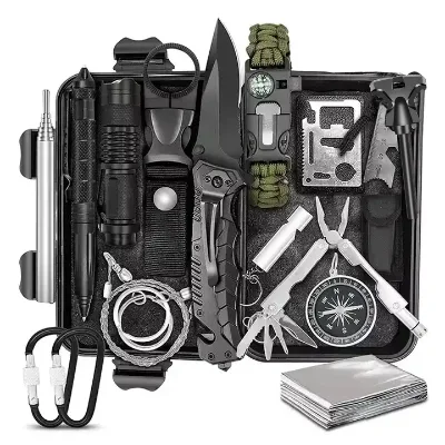 17 in 1 Survival Gear Professional Cool Gadgets Stuff Tactical Equipment Survival Gear With Multifunction Scissor