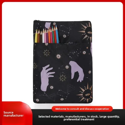 Portable Fabric Book Storage Bag with Zipper Desk Hanging & Book Stand for Junior High School Students Reusable