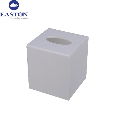 New Design Hotel European Style White Wholesale Acrylic Tissue Box with logo